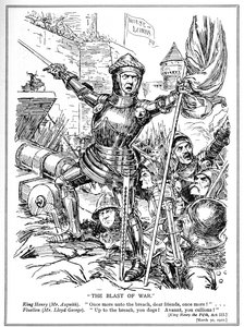 Liberalerna, ledda av Asquith och LLoyd George, attackerar House of Lords, 1910 av English School