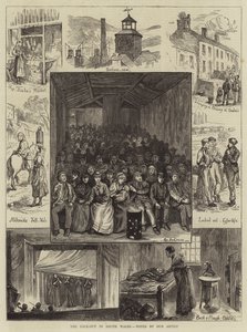 The Lock-Out in South Wales, anteckningar av vår konstnär (gravyr) av English School