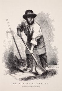 The London Scavenger, efter en daguerreotypi av Richard Beard, illustration från London Labor och London Poor av Henry Mayhew, pub. 1862 av English School