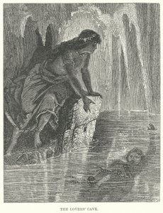 De älskandes grotta (gravyr) av English School