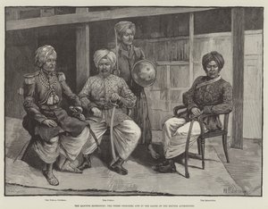 Manipur-expeditionen, de tre fångarna nu i händerna på de brittiska myndigheterna (gravyr) av English School