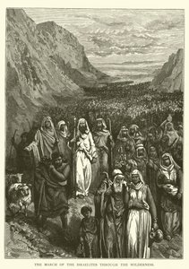 Israeliternas marsch genom öknen (gravyr) av English School