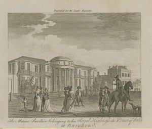 Den marina paviljongen som tillhör hans kungliga höghet prinsen av Wales i Brighton av English School