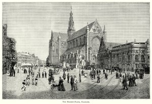 Marknadsplatsen, Haarlem (gravyr) av English School