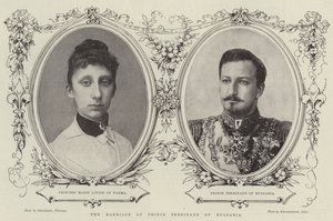 Prins Ferdinand av Bulgariens äktenskap (gravyr) av English School