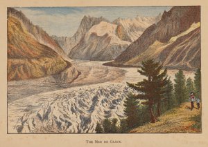 Mer de Glace (färglitografi) av English School