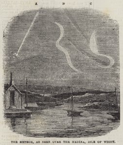 Meteoren, sett över Medina, Isle of Wight (gravyr) av English School