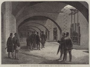 The Metropolitan Main-Drainage Works at Crossness, View in the Reservoir (gravyr) av English School