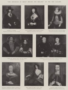 "The Monarchs of Great Britain and Ireland" på New Gallery (litho) av English School