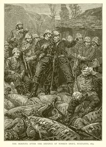 Morgonen efter försvaret av Rorkes Drift, Zululand, 1879 av English School