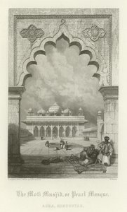 Moti Masjid, eller Pearl Mosque, Agra, Indien av English School