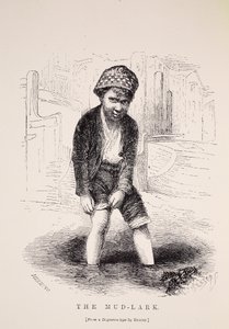 The Mud-Lark, efter en daguerreotypi av Richard Beard, illustration från London Labour och London Poor av Henry Mayhew, pub. 1862 av English School