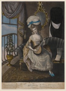 The Musical Charmer, 1780 (handfärgad mezzotint) av English School