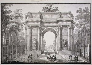 Narva-portarna, St. Petersburg (litho) av English School