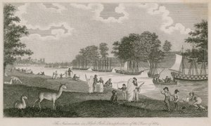 Naumachia i Hyde Park för att fira freden 1814 av English School