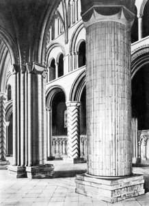 The Nave of Durham Cathedral, 1800-talet av English School
