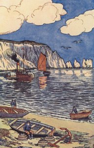 The Needles (färg litho) av English School