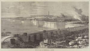 The New Docks and Repairing-Basin i Chatham (gravyr) av English School