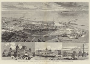 Den nya hamnen och hamnen i Calais (gravyr) av English School