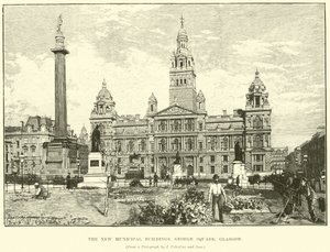 De nya kommunala byggnaderna, George Square, Glasgow av English School