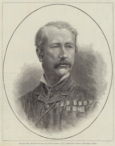 The New Peer, generallöjtnant Sir Garnet Wolseley, GCB, överbefälhavare för armén i Egypten (gravyr) av English School