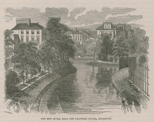 The New River Head, nära det halmtak huset, Islington av English School