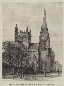 Den nya romersk-katolska kyrkan i Cambridge (gravyr) av English School