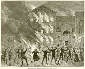No Popery Rioters bränner Newgate Prison av English School