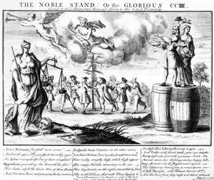 The Noble Stand, or the Glorious CCIII Sacred to their Immortal Honor ner till eftervärlden, c.1733 av English School