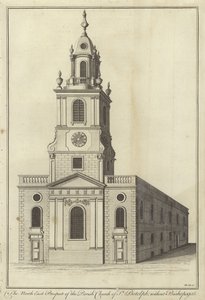 North East Prospect of the Parish Church of St Botolph without Bishopsgate, London