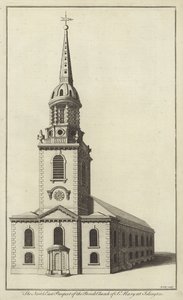 North East Prospect av Parish Church of St Mary i Islington av English School
