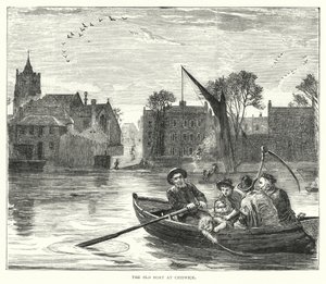 Den gamla båten i Chiswick (gravyr) av English School