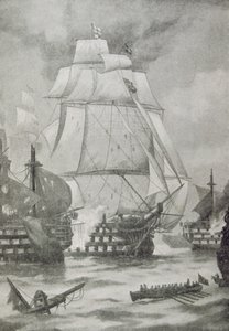 Öppnandet av slaget vid Trafalgar av English School