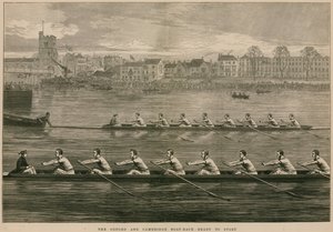 Oxford och Cambridge Boat Race - redo att starta av English School
