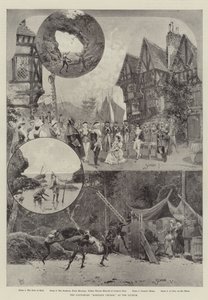 Pantomimen "Robinson Crusoe," på Lyceum (litho) av English School