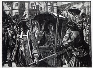 Folket i Edinburgh eskorterade hertigen av Hamilton till Holyrood Palace 1706 av English School