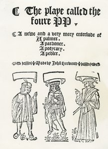The Play kallade foure PP, c. 1530 (träsnitt) av English School