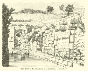 Siloamdammen, nära Jerusalem, Johannes, ix, 7 av English School