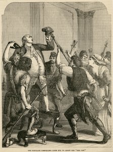 Befolkningen tvingade Ludvig XVI att adoptera den röda mössan, 1792 av English School