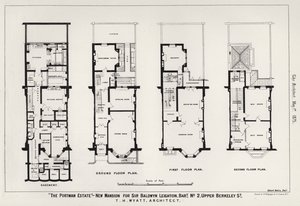 "The Portman Estate," New Mansion för Sir Baldwyn Leighton, Baronet, No 2, Upper Berkeley Street (gravyr) av English School