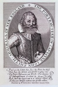Porträttet av kapten John Smith, amiral av New England av English School