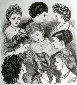 Det nuvarande modet i håret, 1870 av English School