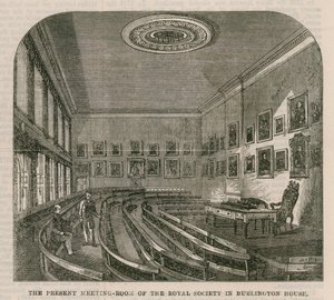 Det nuvarande mötesrummet för Royal Society i Burlington House av English School