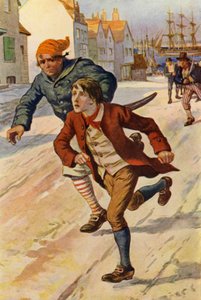 The Press-Gang (färg litho) av English School