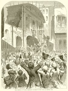 Prinsen av Wales dricker Success to the War på Temple Bar av English School
