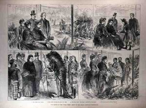 Drottningen vid Wild West Show of the Great American Exhibition, från The Illustrated London News, 21 maj 1887 av English School
