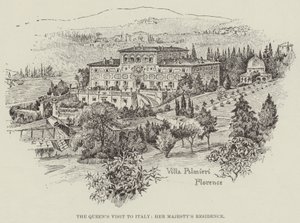 Der Besuch der Königin in Italien, Residenz Ihrer Majestät (Gravur)
