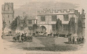 Queens besök i Birmingham - avgången från Warwick Castle av English School
