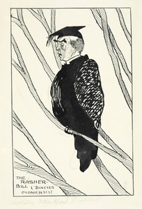 The Rasher-Bill (Divers Oxoniensis): Hastings Rashdall (1858-1924) (penna & bläck och penna på papper) av English School