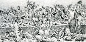 Reformers Dinner, illustration hämtad från satirikern, 1809 av English School